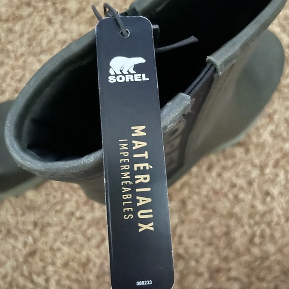 New Sorel Joan of Arctic III Waterproof Leather Moto Wedge Boots Dark Moss 5 - Picture 10 of 11